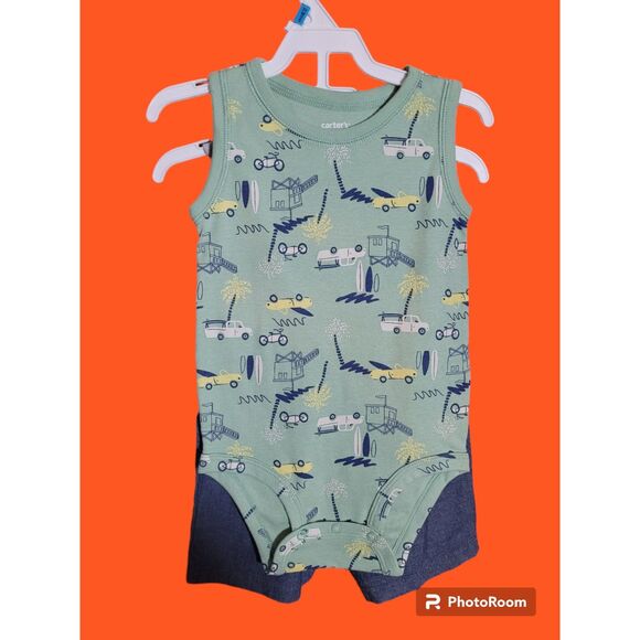 Baby Boy's Carter's 3PC Surfboard‎ Little Short Set Size 24M - Picture 2 of 2
